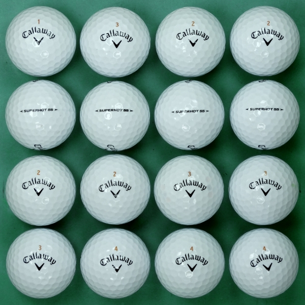 그린피플,캘러웨이 SUPER HOT 55 화이트 3피스 A급 로스트볼 16개