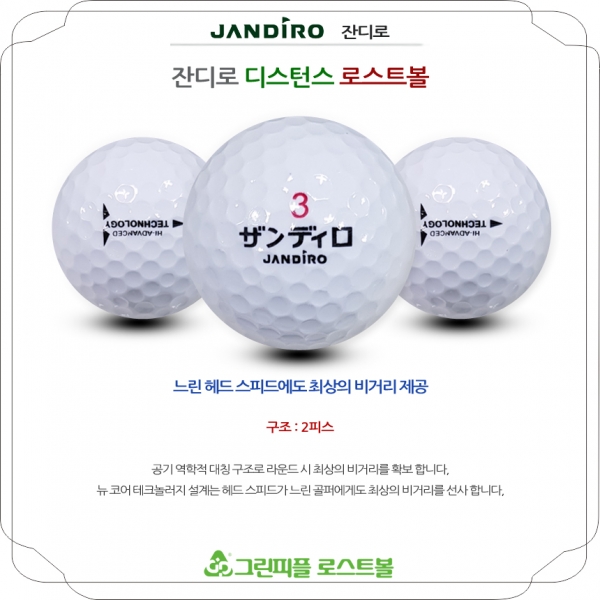 그린피플,잔디로 디스턴스 2피스 A-급 로스트볼 16개