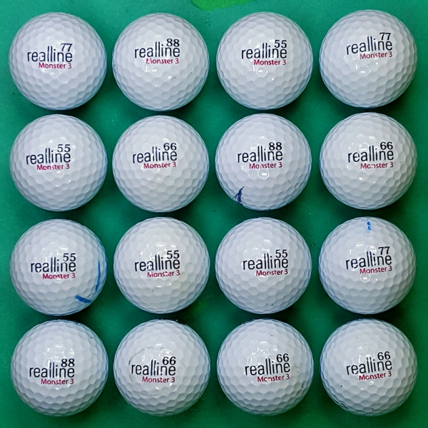 그린피플,리얼라인 몬스터3 화이트 3피스 B+급 로스트볼 16개