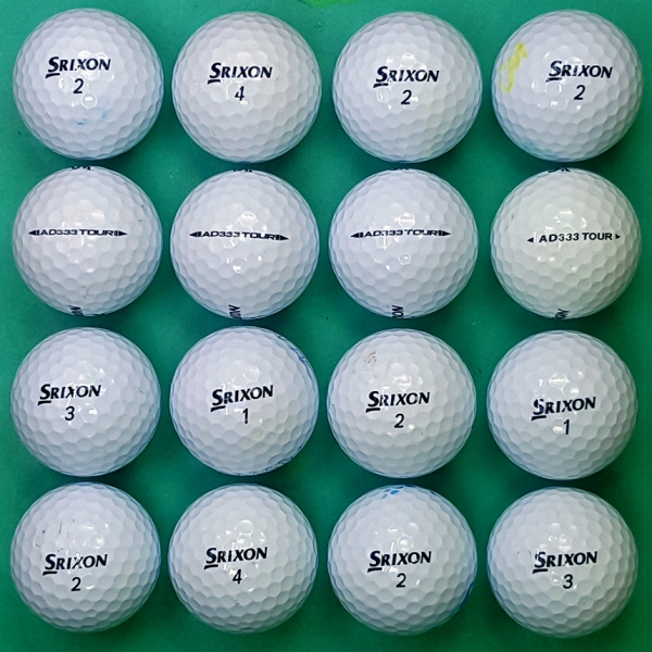 그린피플,스릭슨 AD333 TOUR 화이트 3피스 B+급 로스트볼 16개