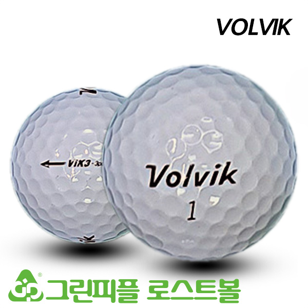 그린피플,볼빅 VIK3 화이트 3피스 B+급 로스트볼 16개