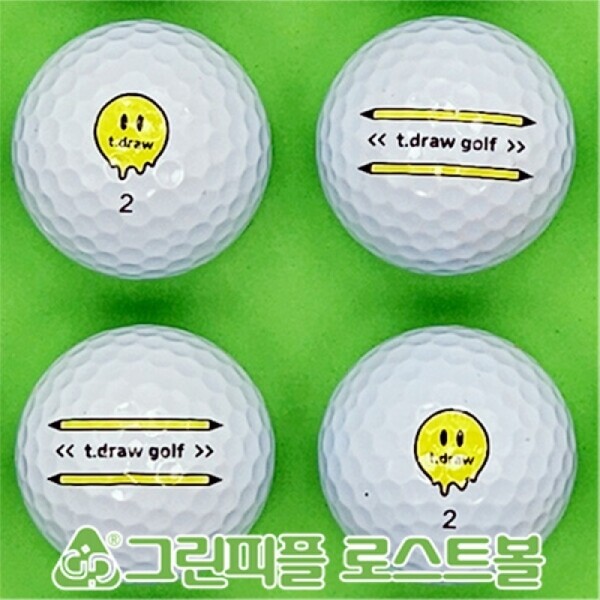그린피플,티 드로우(t-draw) 고반발 화이트 2피스 B+급 로스트볼 16개
