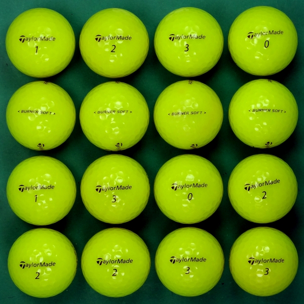 그린피플,테일러메이드 버너소프트 옐로우 2피스 A-급 로스트볼 16개