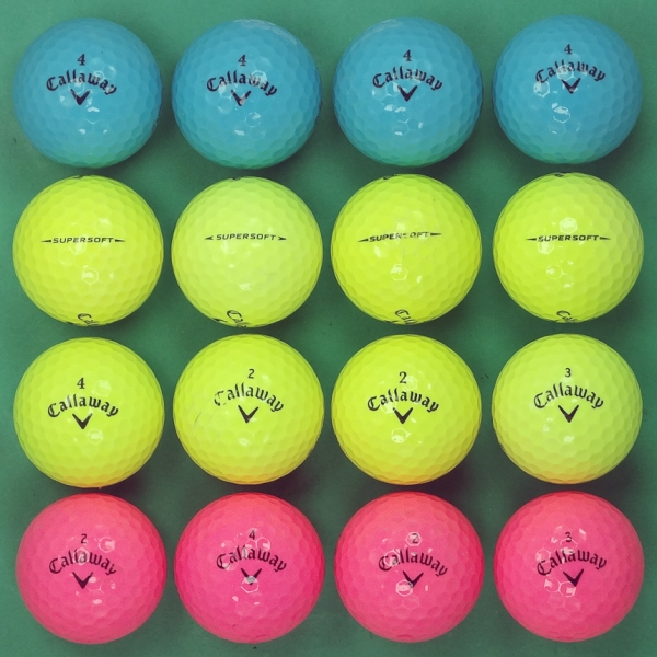 그린피플,캘러웨이 슈퍼 소프트 컬러혼합 2피스 B급 로스트볼 16개